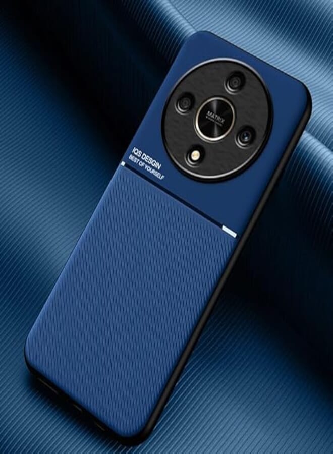 FASCINATION phone case compatible with Honor X9B 5G Classic shockproof silicone soft tpu leather hard pc mobile phone Magnetic Shockproof PC + TPU Phone Case for Honor X9B 5G (Blue)